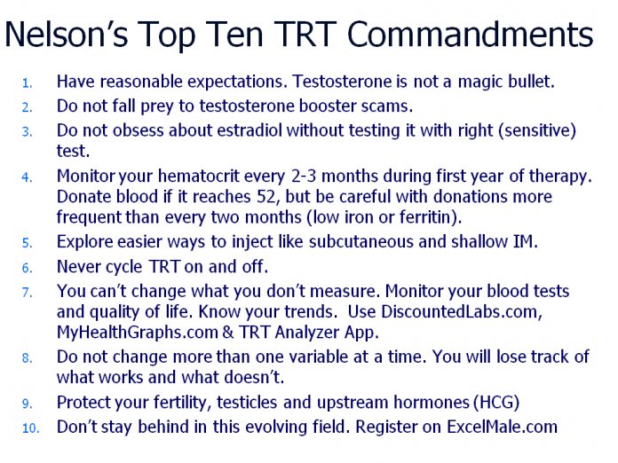 Nelsons Top Ten TRT Commandments